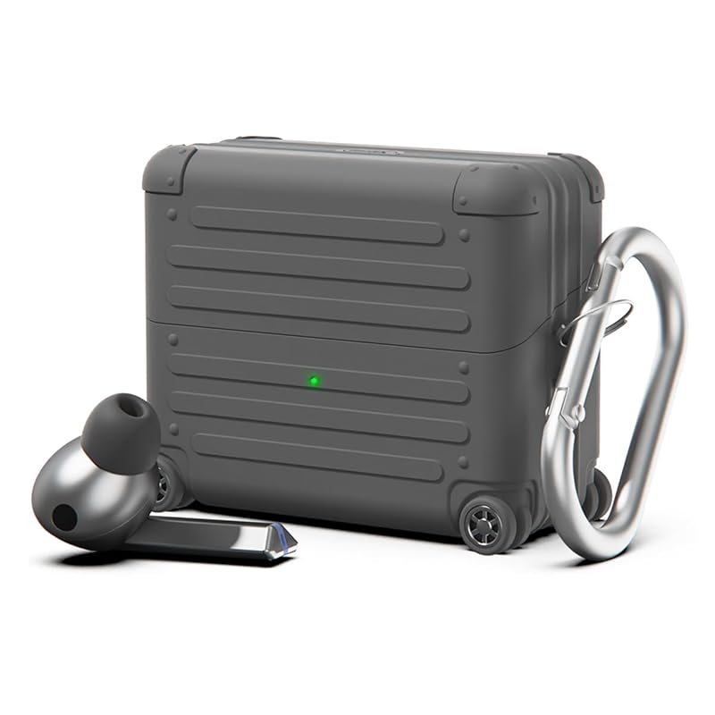 

miak Buds3/Buds3 Pro case silicone carrying case [ Shockproof silicon With carabiner wireless charging ] galaxy bads 3 buds 3 pro dark gray