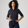 Levis Leisure Vintage Lapel Loose Solid Color Long Sleeve Shirt Women shirts 007WT-0007