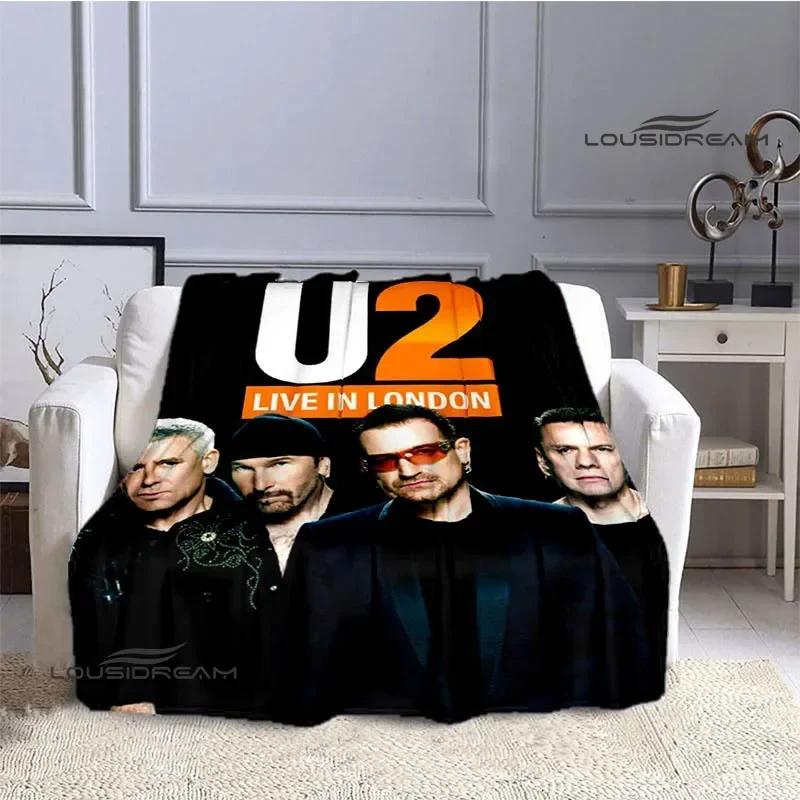 U2 Rock band retro Printed Blanket bed linings Flannel Warm Blanket Soft Comfortable Blanket Home Travel Blanket Birthday Gift