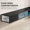 Wall Mounted TV Stand with RGB LED Lights, Floating Entertainment Centre for 75 Inch TV, Black
