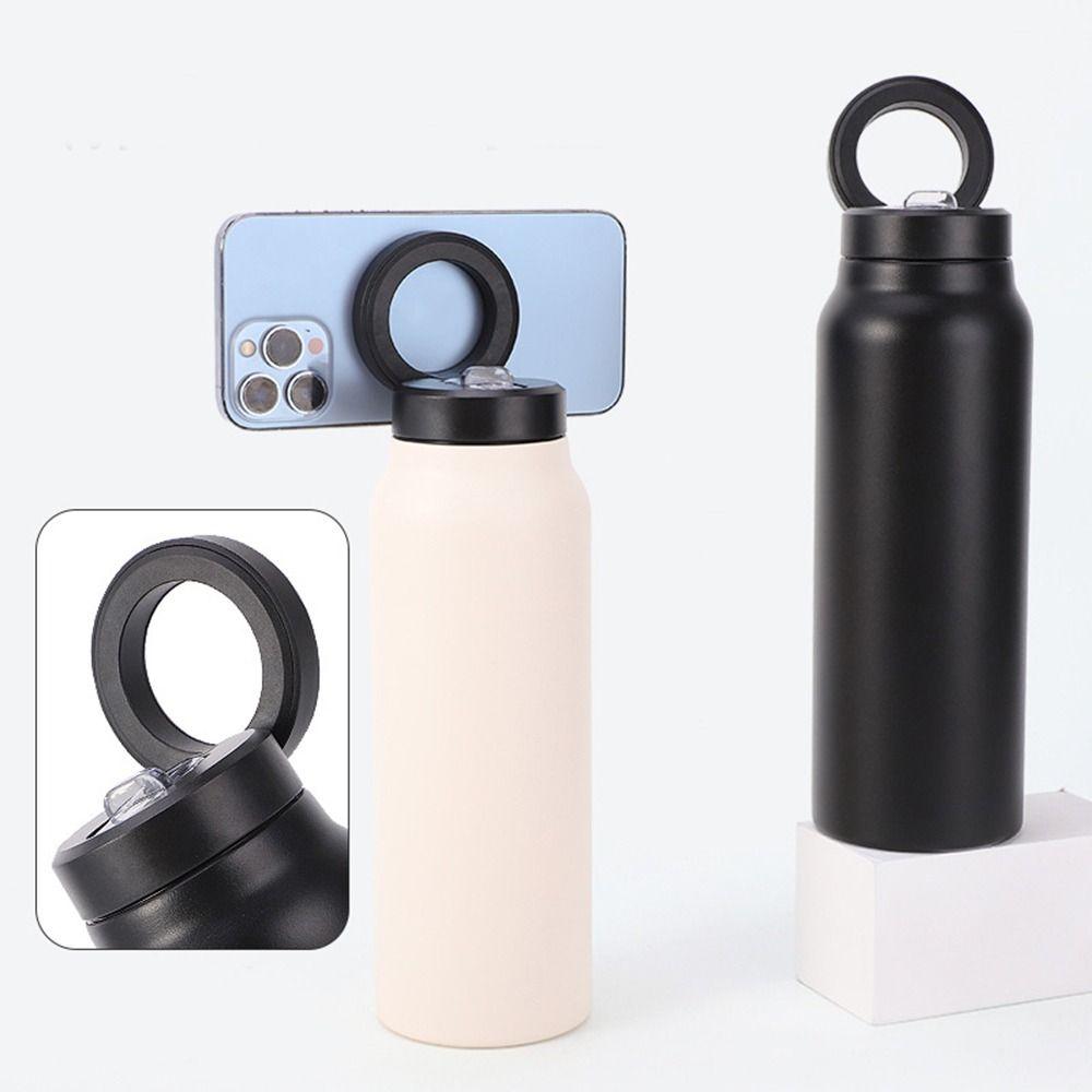With Magnetic Phone Holder Insulated Water Bottle Stainless Steel Thermos Cup  Cycling