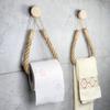 No-Drill Toilet Paper Wood Hook Hand-Woven Jute Rope Tissue Holder  Bathroom