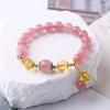 Natural Strawberry Crystal Bracelet Pink Crystal Bracelet Bangles Women Fashion Jewelry Accessories Gift