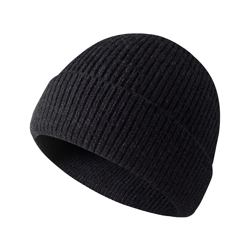 Light Board Hat Men's Autumn and Winter Solid Color Wool Hat Knitted Pullover Hat Warm Ear Protector Cold Hat Street Dance Hat Tide