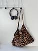 Korean Style Pink Leopard Print One-Shoulder Tote Bag