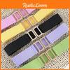 Ethnic Style Single Loop Plastic Woven Elastic Belt With Alloy D Buckle In Various Colors