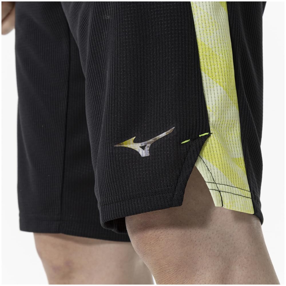 Mizuno Dry Aeroflow Training Highly XL Shorts, Breathable, 32MDA555, Black/Luminary Green,
