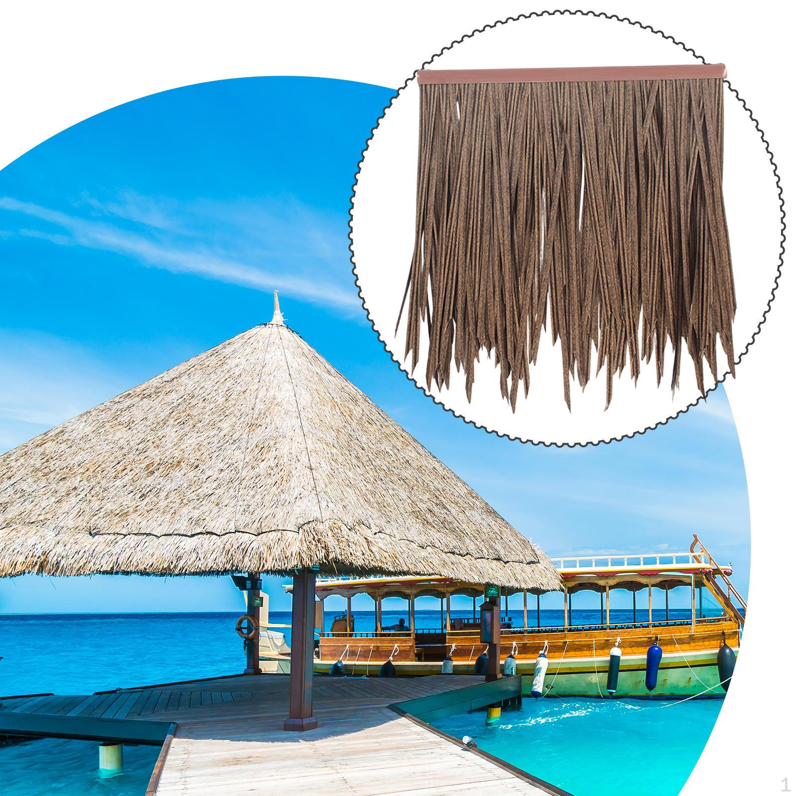 Крышная солома из синтетического материала Искусственная солома Кровельный материал 50смx50см, Реалистичная трава чёрный