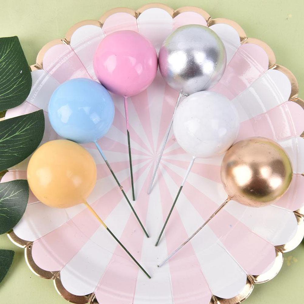 20pcs Golden-Ball Cake Topper Birthday Party-Cupcake Topper For Cake Decor