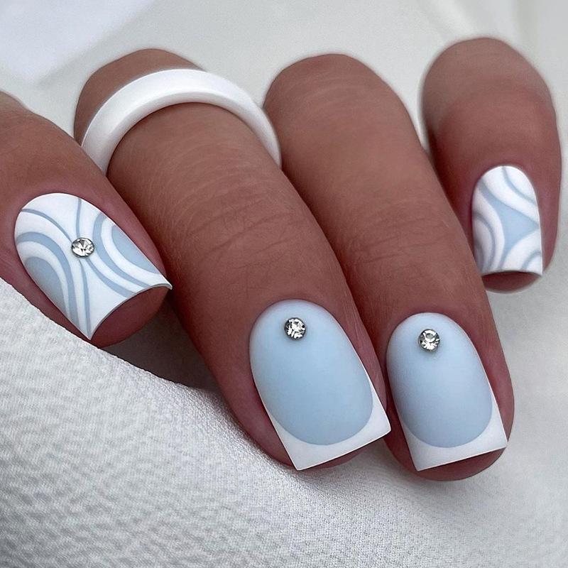 24Pcs Love Ballerina Press On Nails Set Full Cover Artificial Fake Nails Professional Adhesive Free False Nail Art