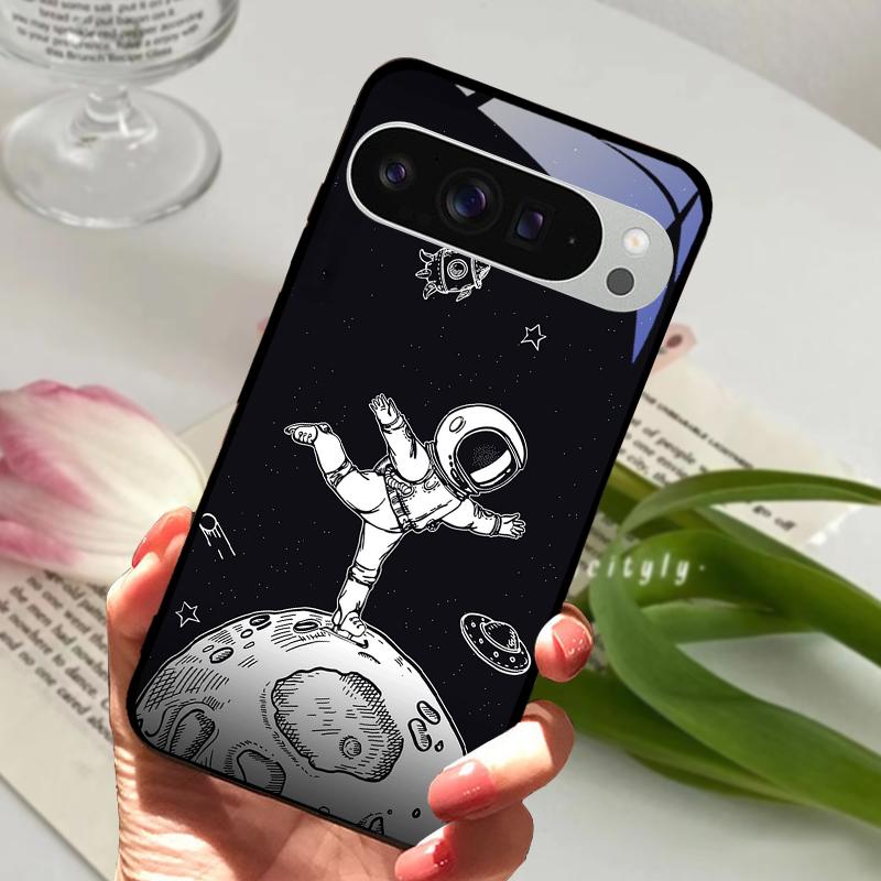 For Google Pixel 9 Pro XL Case Pixel9 Cute Animal Tempered Glass Phone Cover For GOOGLE PIXEL 9A Glass Protective Fundas Cases