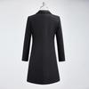 Toluoman Women's Padded Black Mid-Length Wool Blend Coat