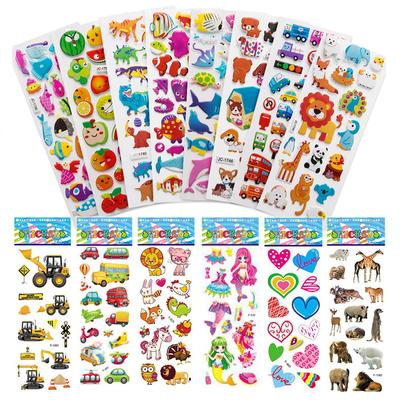 10 vellen 3D Bellenstickers Cartoon Schattige Stijl Herbruikbaar voor Kantoorbenodigdheden Kantoor Culturele Benodigdheden Verjaardagscadeau TMZ