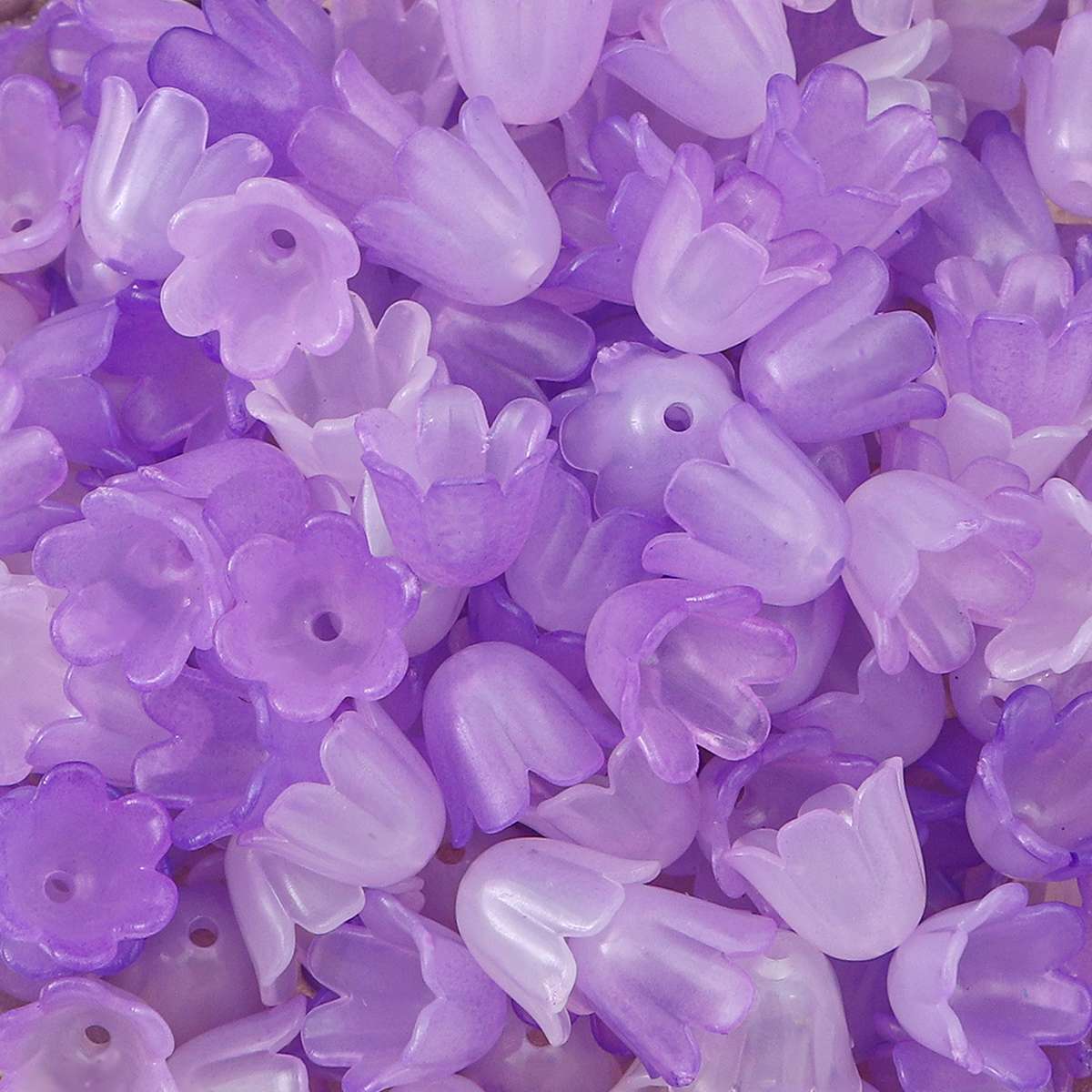 

100 шт./пакет, акриловые колокольчики, ипомея, цветы, бусины, подвески для серег, браслет, сделай сам, изготовление ювелирных изделий фиолетовый