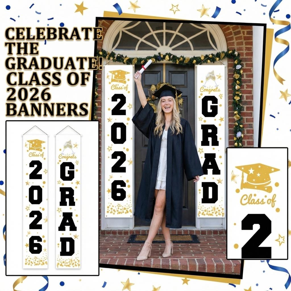 Graduation Class Decoration Door Flag Hanging Flag Graduation Party Decoration Supplies