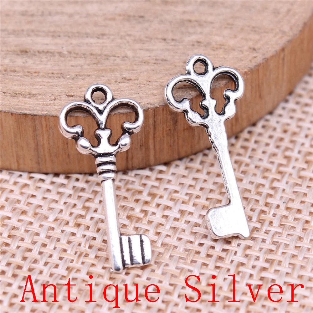 Classic Key Shaped Charms Pendant For Bracelet Necklace Jewelry Making Craft Findings