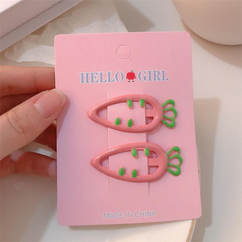Baby Hair Clips Gentle 2pcs Kawaii Carrot Clips for Girls Soft Silicone Non-Slip Bangs Clips Kids Hairpins