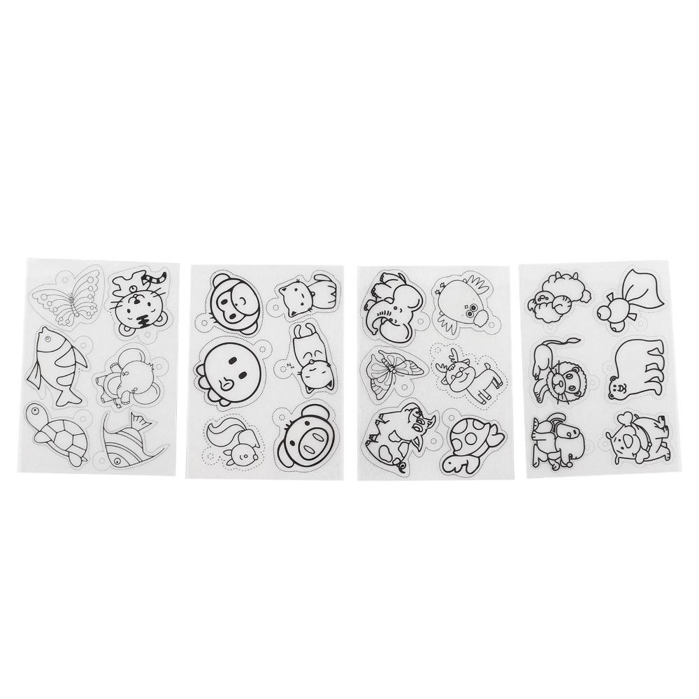 8pcs Colorable Shrink Plastic Sheets Hand Painted Shrink Film Sheets DIY Ornaments