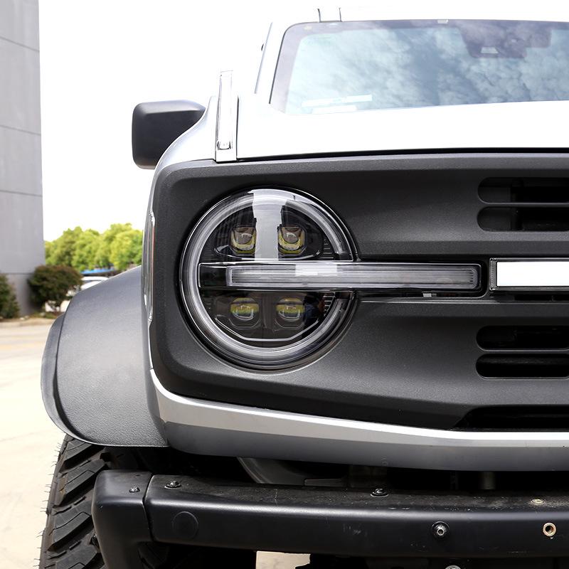 Ford Bronco LED Headlight Assembly: High-End Four-Lens High-Low Beam with Integrated Daytime Running Light.