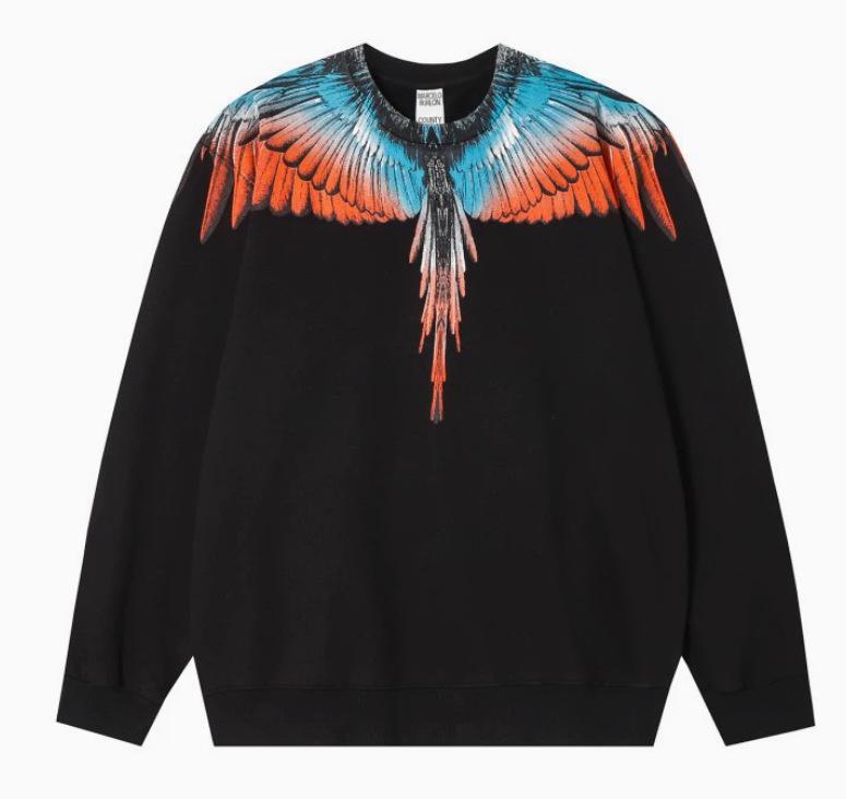 Felpa con cappuccio Marcelo Trendy Feathered Wings: Felpa girocollo unisex con motivo a fulmini e serpenti multicolore Phantom Wings.