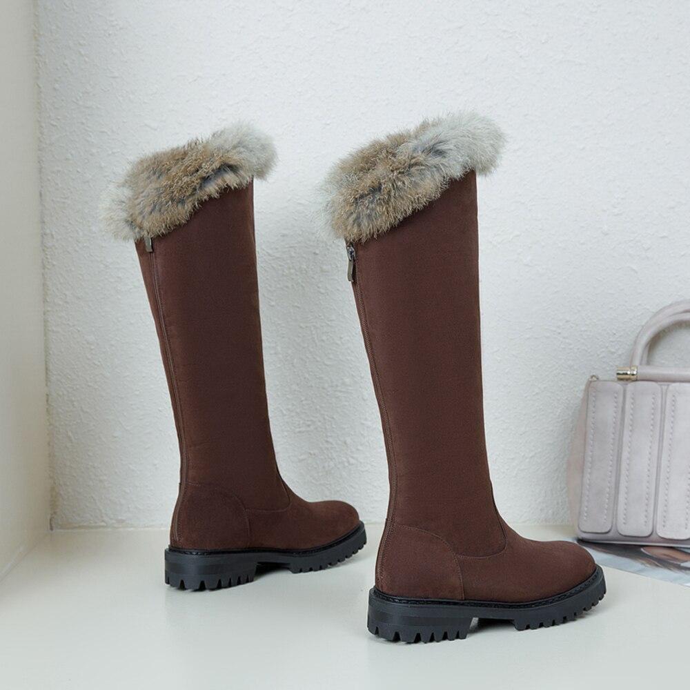 fluffy brown boots