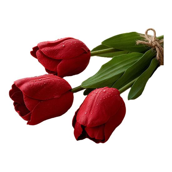 Artificial Tulip Flower Realistic Tulip Bouquet Faux Silk Flower Arrangement for Home Office Wedding Party Mother's Day