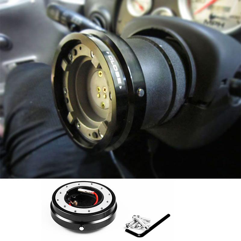 Tunn Version 6 Håls Universell Bil Auto Racing Ratt Snabbfäste Navadapter Snap Off Boss Kit Modifiering