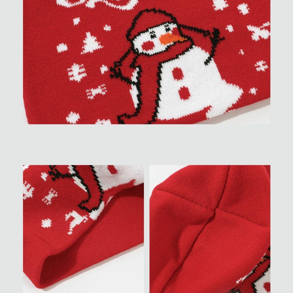 Christmas Tree Red Knitted Woolen Hat Snowman Santa Claus Beanie Hat Xmas Headwear  Winter Autumn