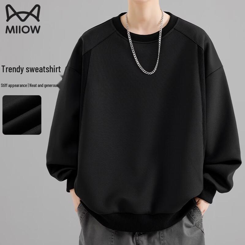 MiiOW Men s Solid Color Crewneck Sweatshirt 3XL