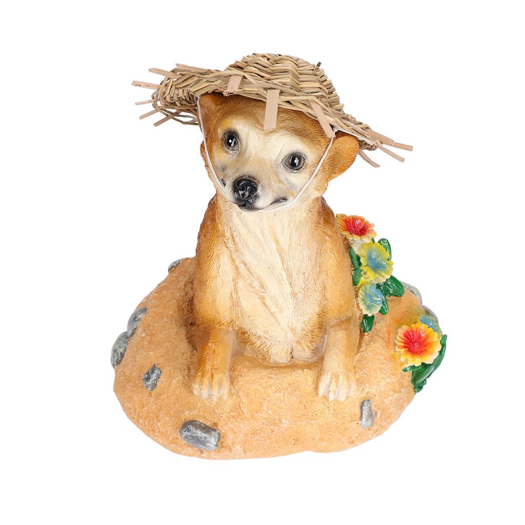 Straw Hat Meerkat Ornaments Meerkat Garden Statue Flower Pot Decoration Resin Crafts for Lawn
