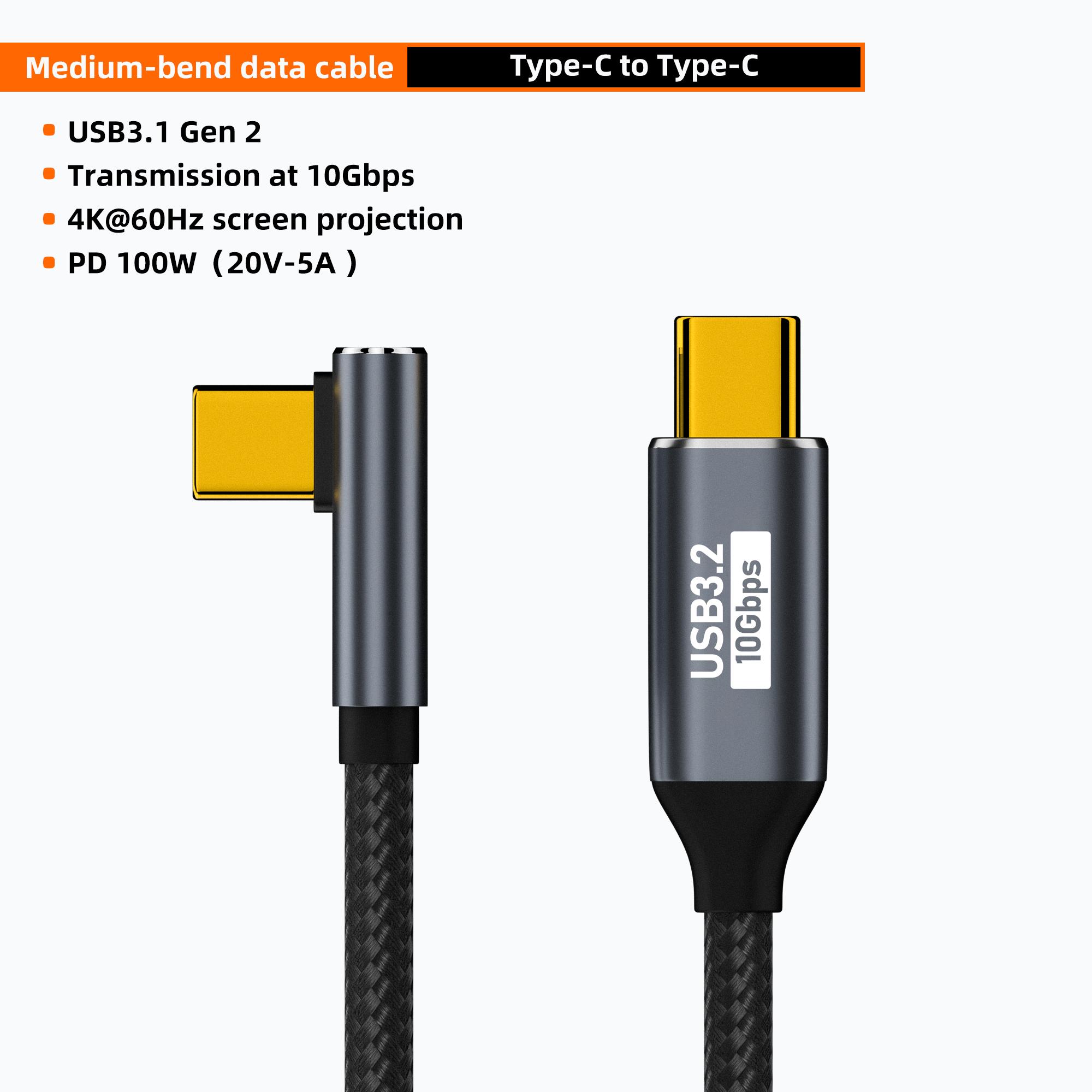 

5A 100W USB C 3 Gen2 10Gbps Cable Type C to C 4k 60Hz Video Cable QC4.0 3.0 Fast Charging Cable For MacBook Pro Samsung 0.5m