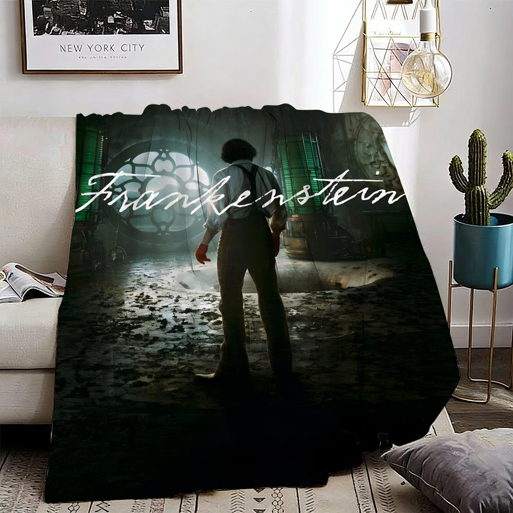 Frankenstein Throw Lightweight 240g Flannel Blanket Soft Skin-friendly for Summer Cooling 75X95CM