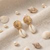Boho Ocean Style Starfish Shell Pendant Earrings for Women Summer Seaside Conch Scallop Pearl Earring Beach Party Charm Jewelry