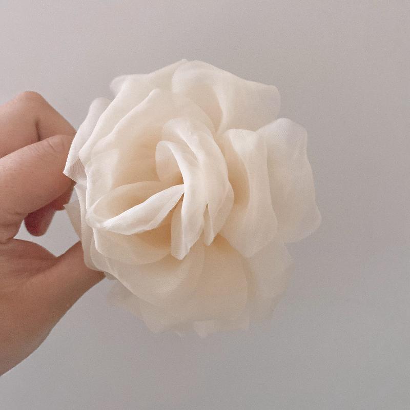 

INS Милый Зажим-краб для волос с цветком, Милый шифоновый цветок, Зажим-акула, Заколка-зажим, Милые волосы для женщин, Аксессуары для волос белый