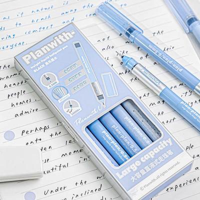 5pcs Endorse Series Gel Pens Set Gradient Color 0.5mm Ballpoint Quick Dry Black Ink for Daily Writing Office