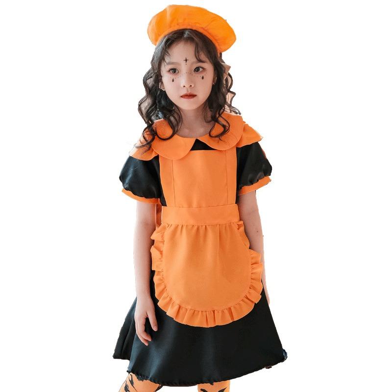 Halloween Children's Costume Pumpkin Parent-Child Witch Costume Maid Costume Princess Girl Baby Vampire Dress Girl
