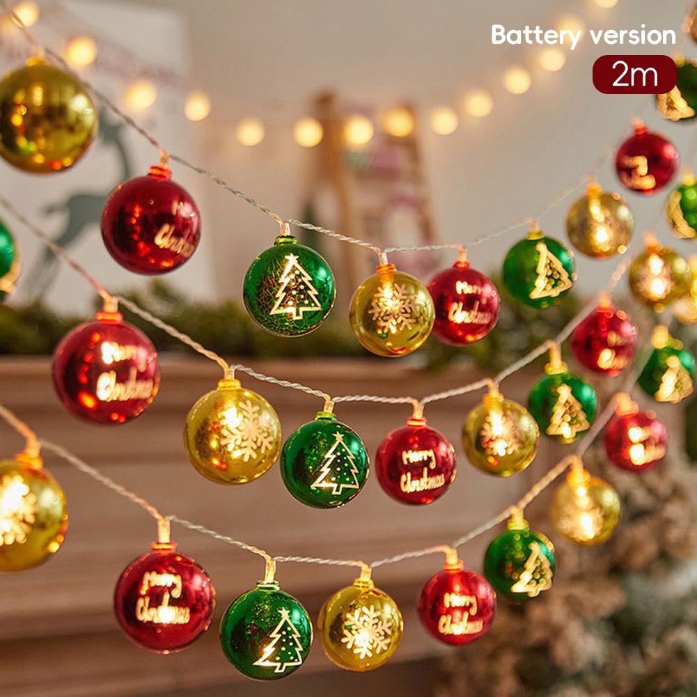 

Рождественская мерцающая гирлянда с батарейками USB/аккумулятором, красная, зеленая, звезда, шар, гирлянда для украшения дома и вечеринки Ball-AA Battery