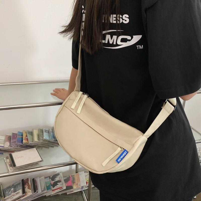 Bag Women's Casual Simple Korean Version Solid Color Fashion Women's Bag Cloth Bag Bag 2025 New Women's Shoulder Bag Messenger Bag