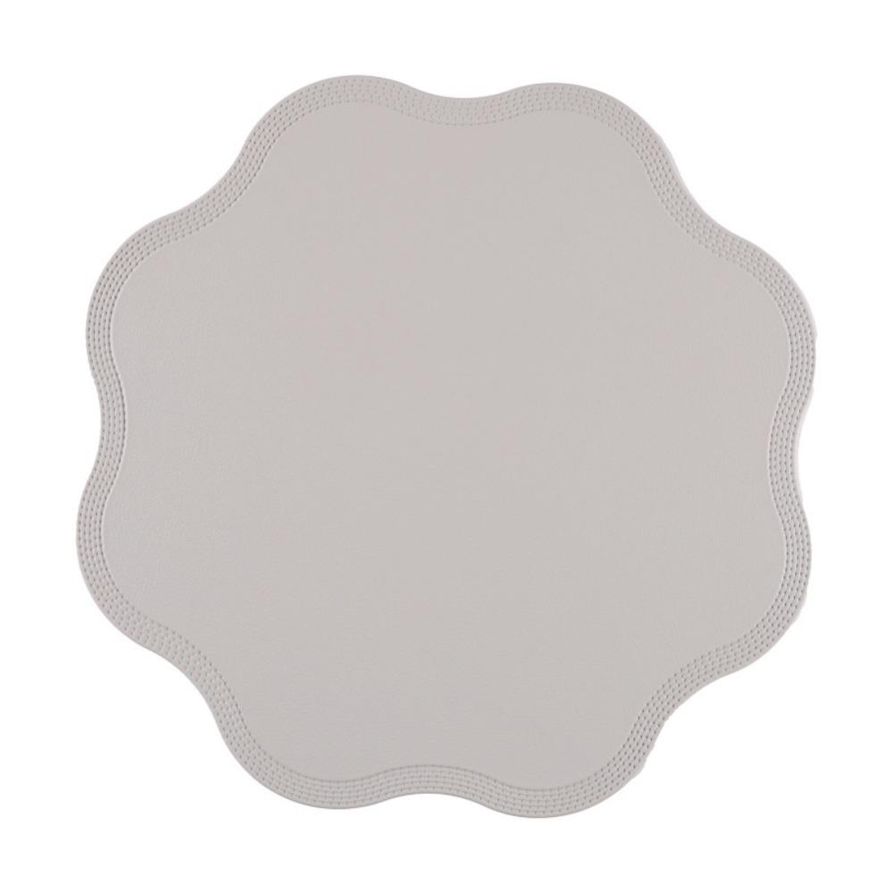 Flower Shaped Tableware Mat Solid Color Non-Slip Placemats Kitchen Tableware