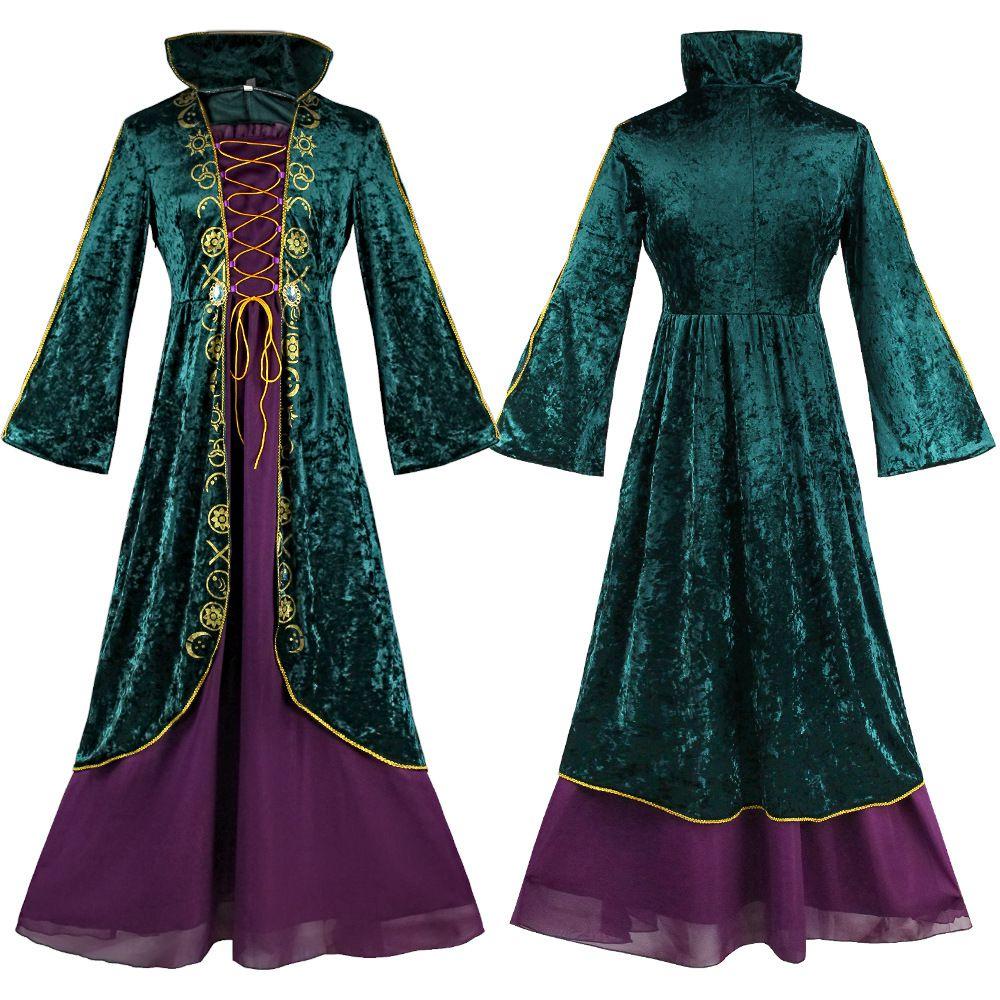 Hocus Winifred Pocus Sanderson Cosplay Dress Halloween Medieval Stage Costumes