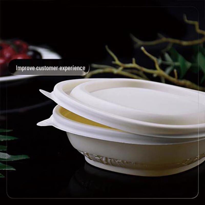 Biodegradable Corn Starch 350ml Square Food Container