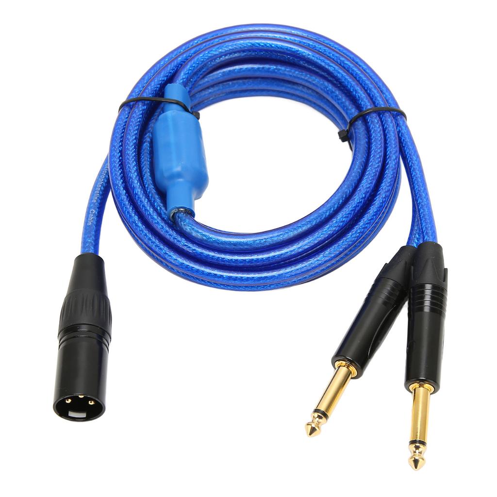 XLR to Dual 6.35mm Cable Stereo Low Loss Mono Plug XLR Male Y Splitter Cord for Mic Mixer Amplifier 3.3ft