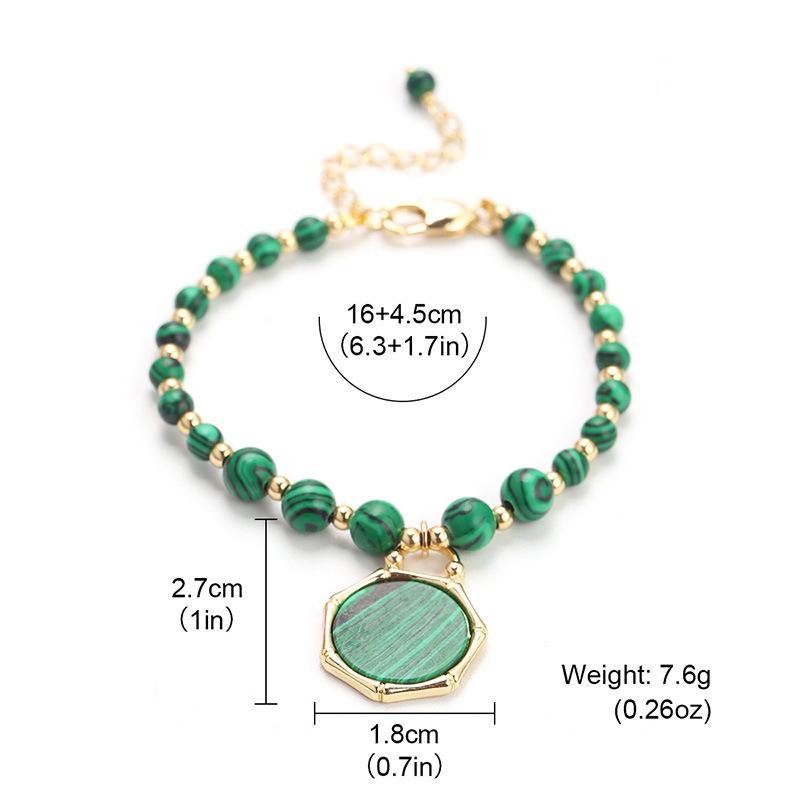 

Винтажный браслет из малахитового стекла с французским зеленым узором