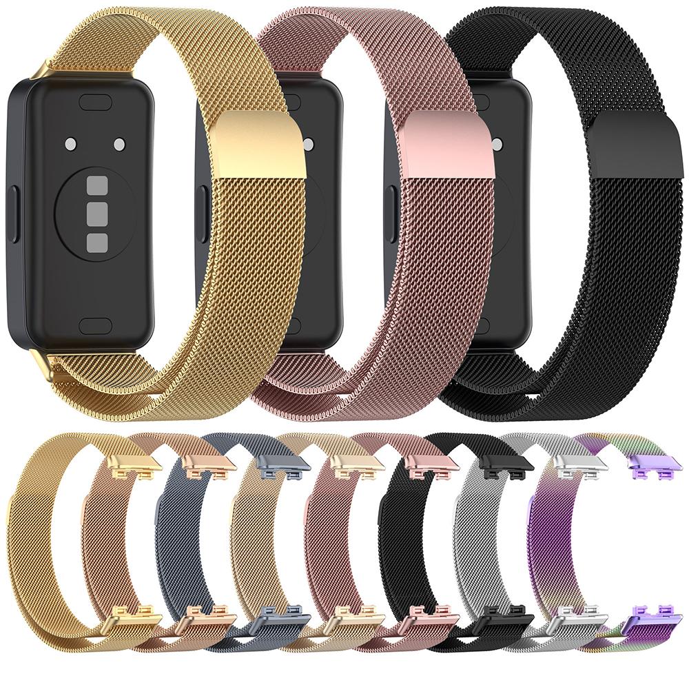 Mailänder Schleife Armband für Huawei Band 10 9 8 Magnetisches Metall Edelstahl Armband Armband Huawei Band 11/11 Pro Zubehör