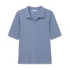 Nau W Silky Wool Short Sleeve Collared T-Shirt Dark Blue