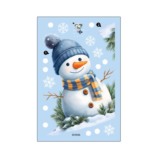 Christmas Window Sticker Removable Waterproof PVC Xmas Snowman Static Glass Cling Holiday Party Decoration Decal