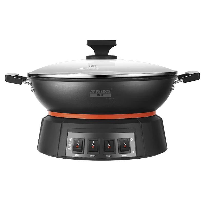 PESKOE QT1-32 32CM Cast Iron Multi-functional Electric Wok CN plug (adapter included)
