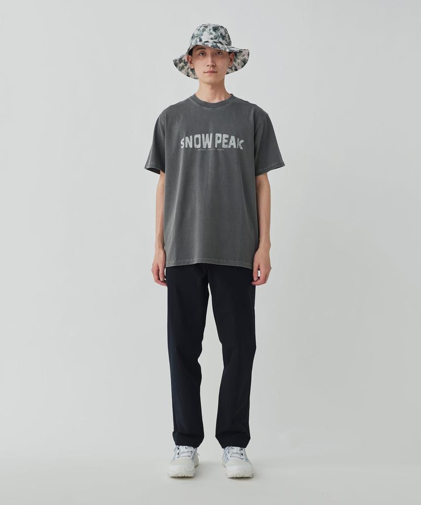 Snow Peak Recycled Cotton Dyed T-Shirt SP Size S CHARCOAL TS-25SU201 Perfect for Festivals, Camping, and Outdoor Activities