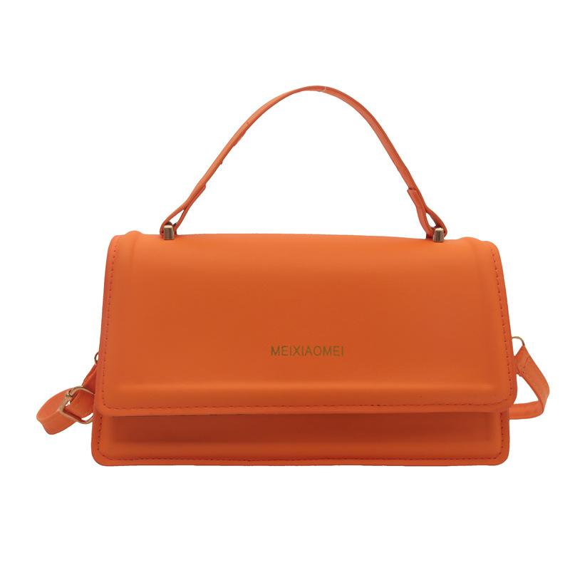 

Повсякденна сумка-клатч через плече 2024 осінь нова повсякденна сумочка модна проста цукеркового кольору маленька квадратна сумка помаранчевий