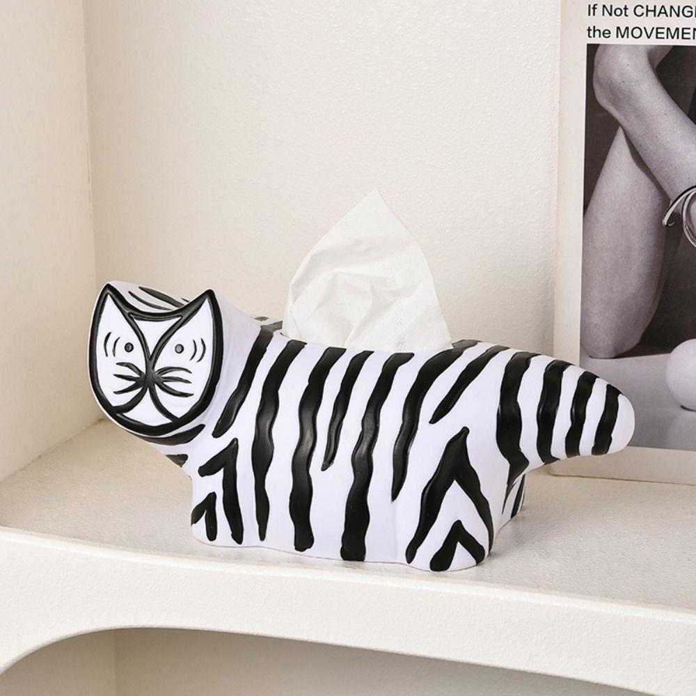 Modern Cat Ornament Cartoon Paper Box Desktop Decoration Tissue Box Living Room